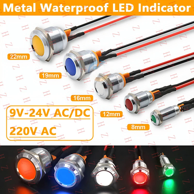 lampada-de-painel-led-metalica-a-prova-d'Agua-u-8-12-16-19-22mm-com-indicador-ac-dc-pedido-minimo-de-10-pecas
