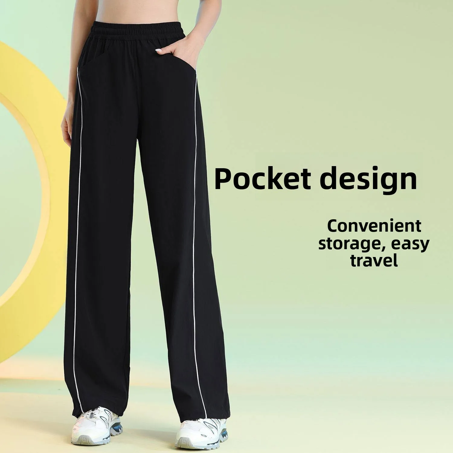 

Women's Loose Running Sports Long Trousers Spring Autumn Casual Gym Qui Dry Slimming Profional Sportswear High Waist Str...