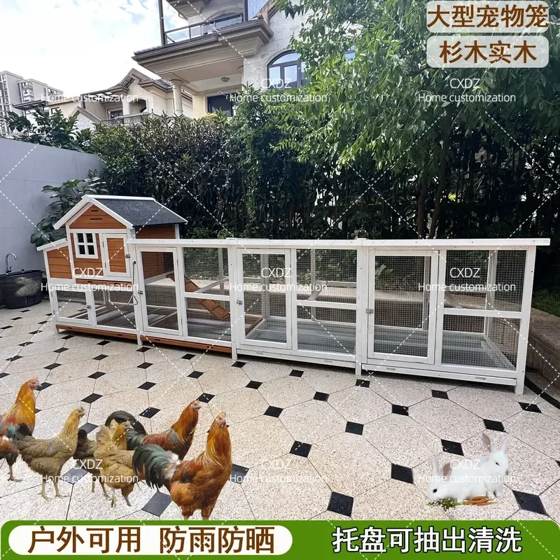 Large Outdoor Indoor Chicken Coop Pigeon Rabbit Cat Bird Cage Multi Pet House Nesting Box for Backyard Farm Animal Housing