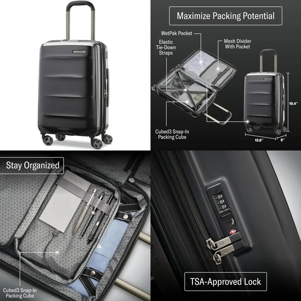 

Легкий ударопрочный 20-дюймовый чемодан для ручной клади с возможностью 360° ° Спиннерные колеса и регулируемые функции для удобства путешествий