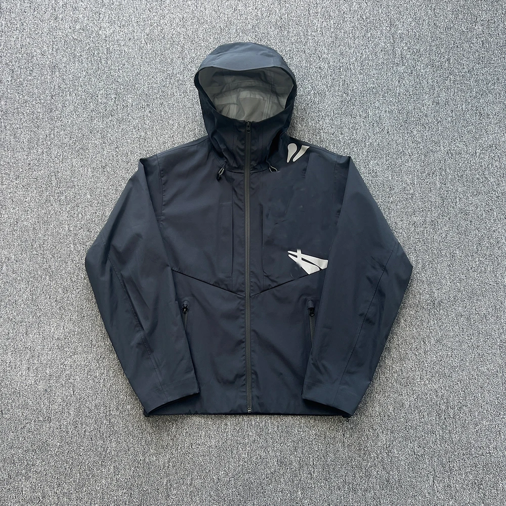 

SY-169 Мужской хлопковый спортивный костюм с капюшоном, ветрозащитный топ для бега, новая ветровка (черный)