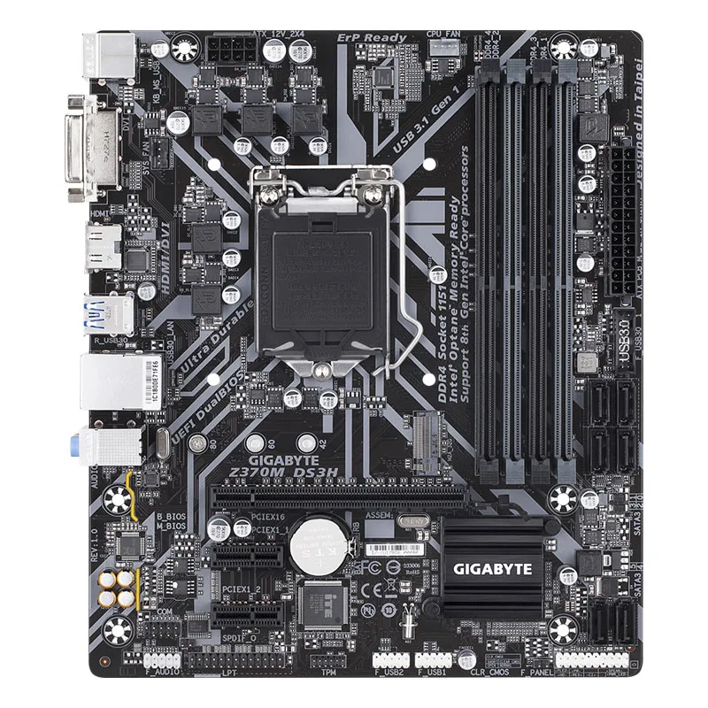 Imagem -02 - Placa-mãe Gigabyte-z370m Ds3h 64gb Lga 1151 Ddr4 Micro Atx Mainboard 100 Testado Totalmente Trabalho