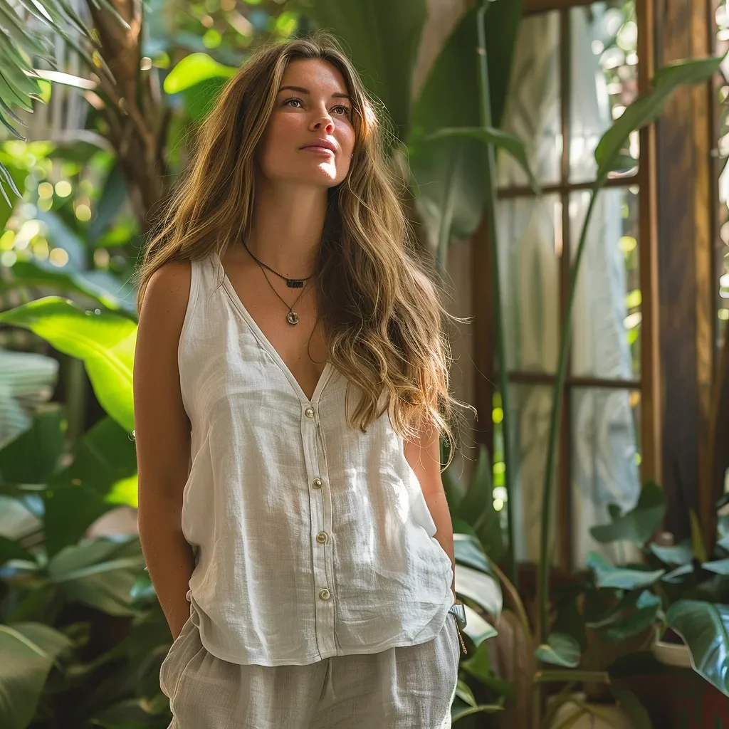 Top feminino branco sem mangas com botões e decote em V, ideal para o verão, roupas casuais, férias na praia