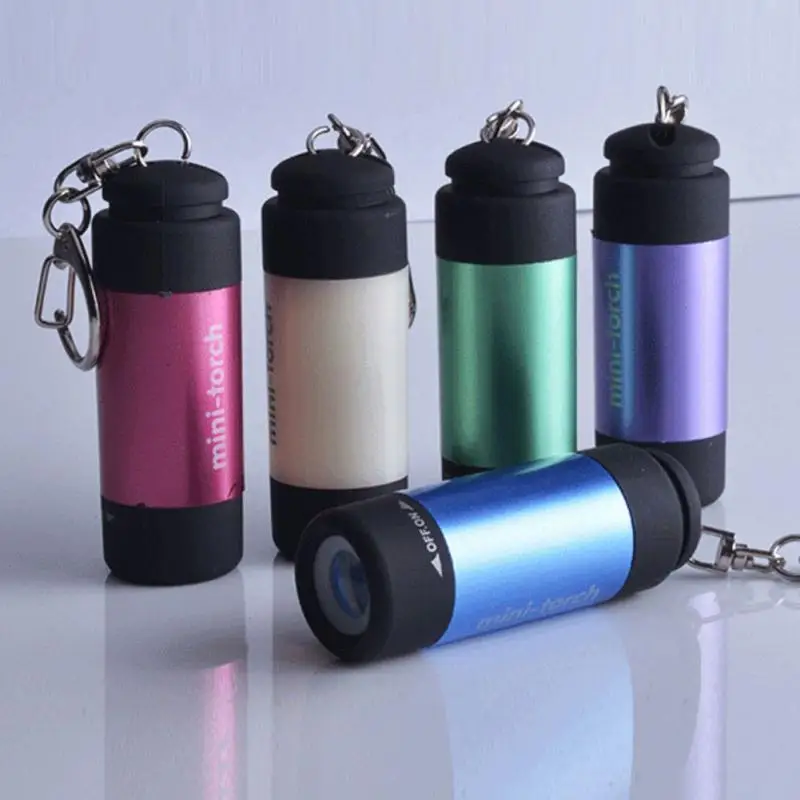 Mini Flashlight Keychain Pocket Torch USB Rechargeable LED Light Flashlight Lamp Waterproof Strong Light Small Key Ring