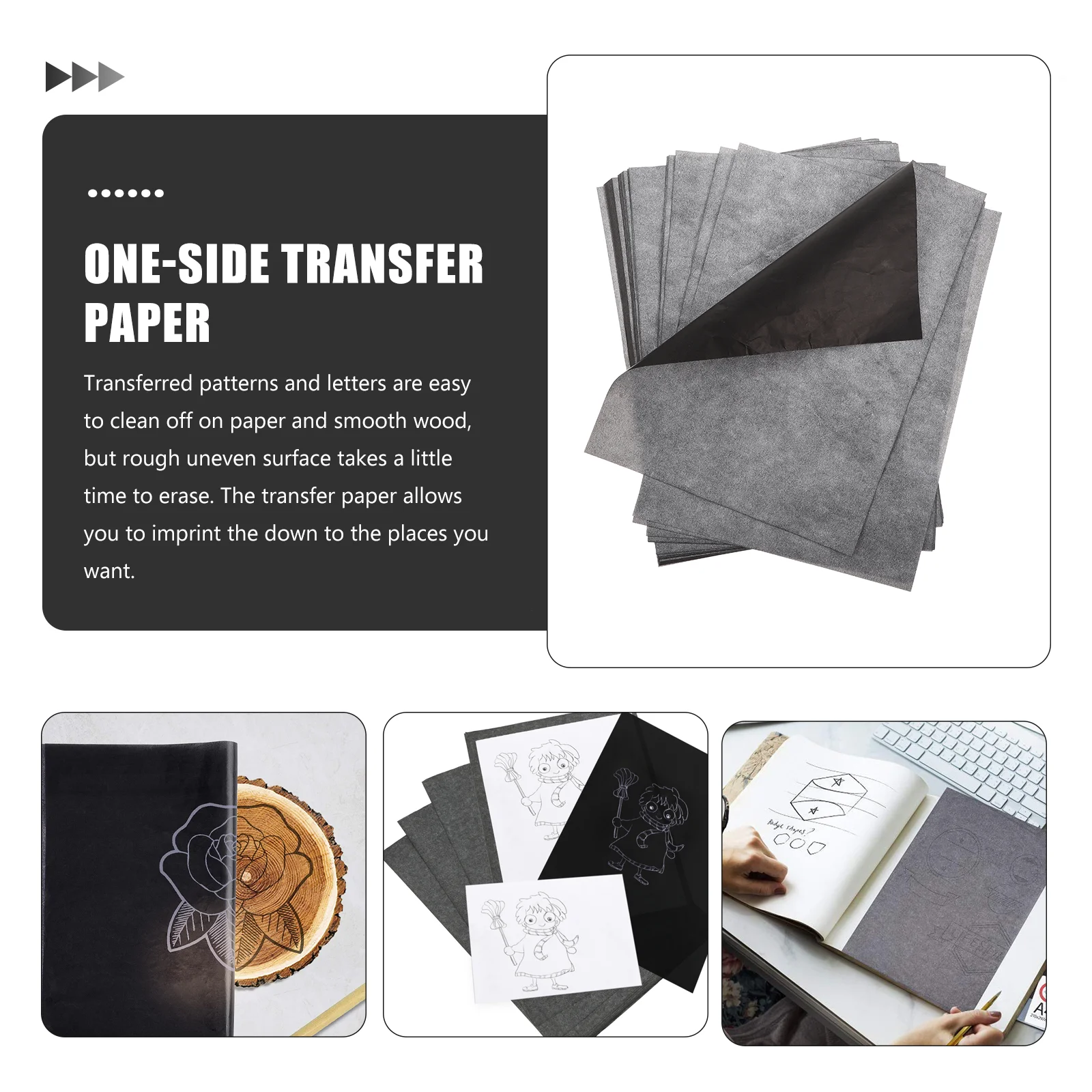 100 Sheets of Graphite Transfer Paper Drawing Transfer Paper Transfer Tracing Paper carbon paper black graphite carbon paper