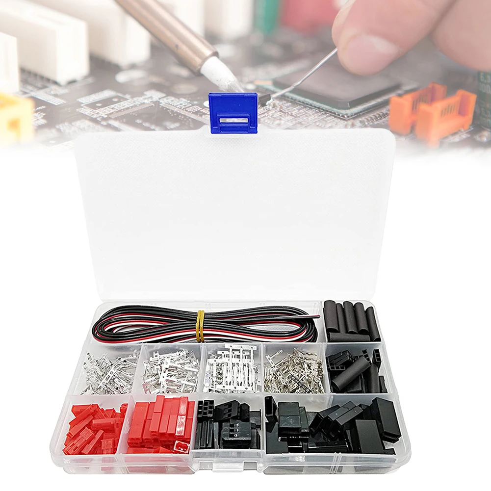 400pcs Servo Connector Socket Crimp Pin Cable Kit 22AWG Wire for JR JST SYP Futaba Male Female Jumper Cable Plug 2.54mm Terminal