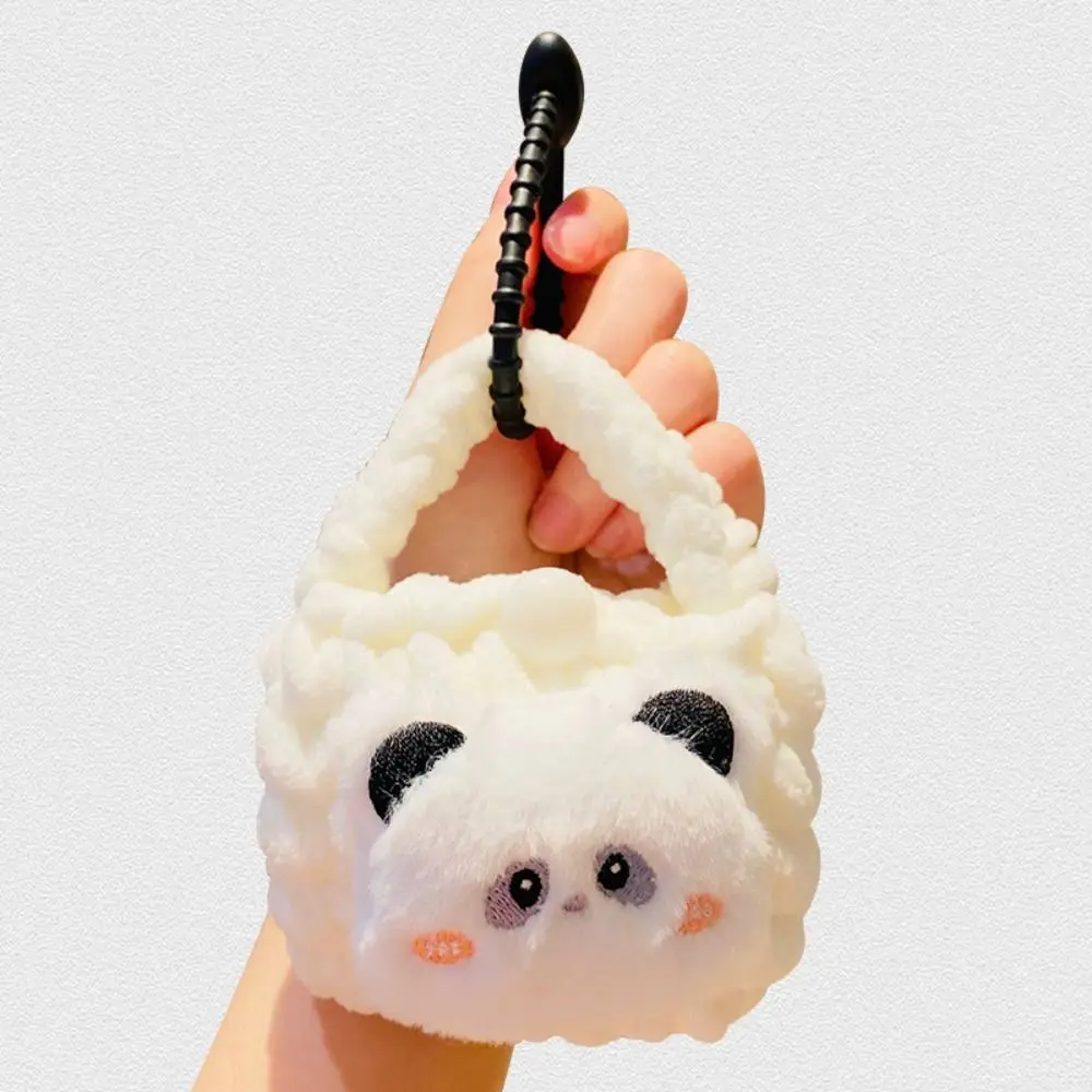 Kawaii Crochet Capybara Coin Purse Soft with Key Chain Panda Earphone Bag Korean Style Storage Bag Cartoon Plush Wallet Daily