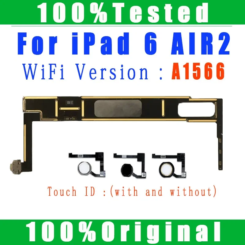 A1566 Wifi Version Clean iCloud With Full Chips Mainboard For IPad 6 Air 2 Mainboard Logic Board