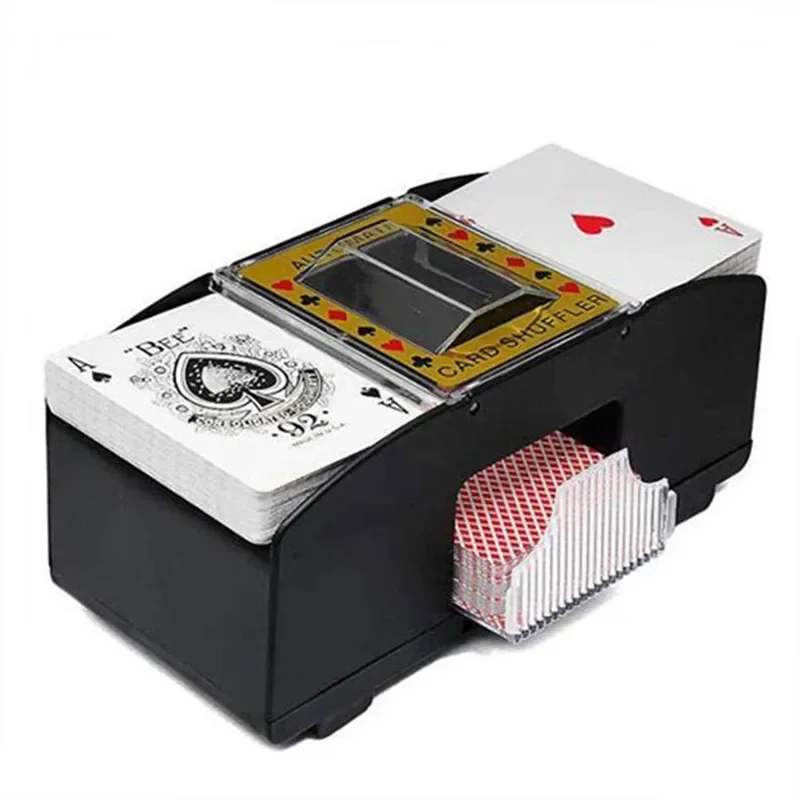 Automatische Spielkarte Shuffler Mixer Spiele Poker Sortierer Maschine Spender für Reisen nach Hause Festivals Weihnachten Party batterie betrieben