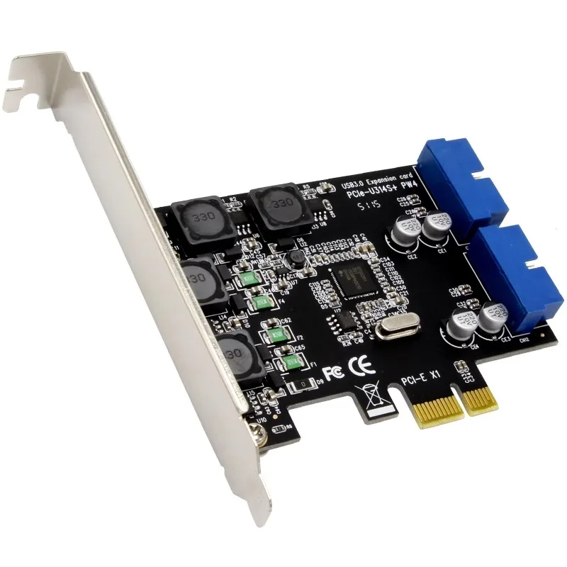 SSU desktop computer optical drive 4 ports pci-e to USB3.0 front dual 19/20PIN interface expansion card