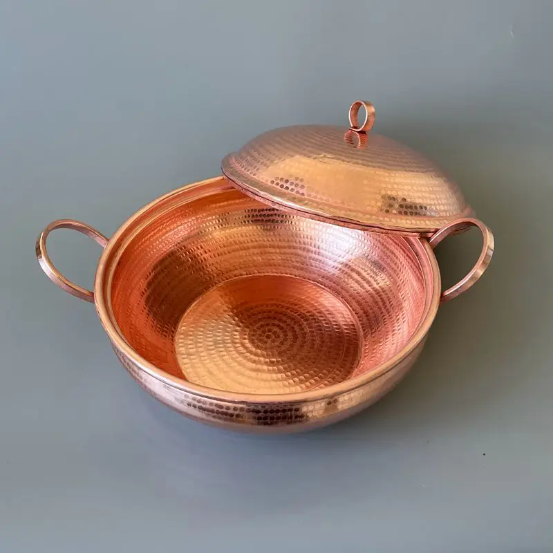 

Purple Copper Handmade Pure Casseroles with Thick Kitchen Stew Pot with Cover Instant Noodles Hot Pot Large Capacity Soup Pots