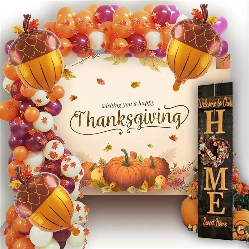 10 шт. воздушные шары с желудью, фольгированные осенние воздушные шары с желудью для детского душа, украшения для дня рождения, осень, Дня благодарения