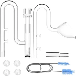 Espumador de proteína de tubo de lirio de vidrio acuático, entrada y salida para Mini sistema de filtro de tanque Nano para accesorios de pecera