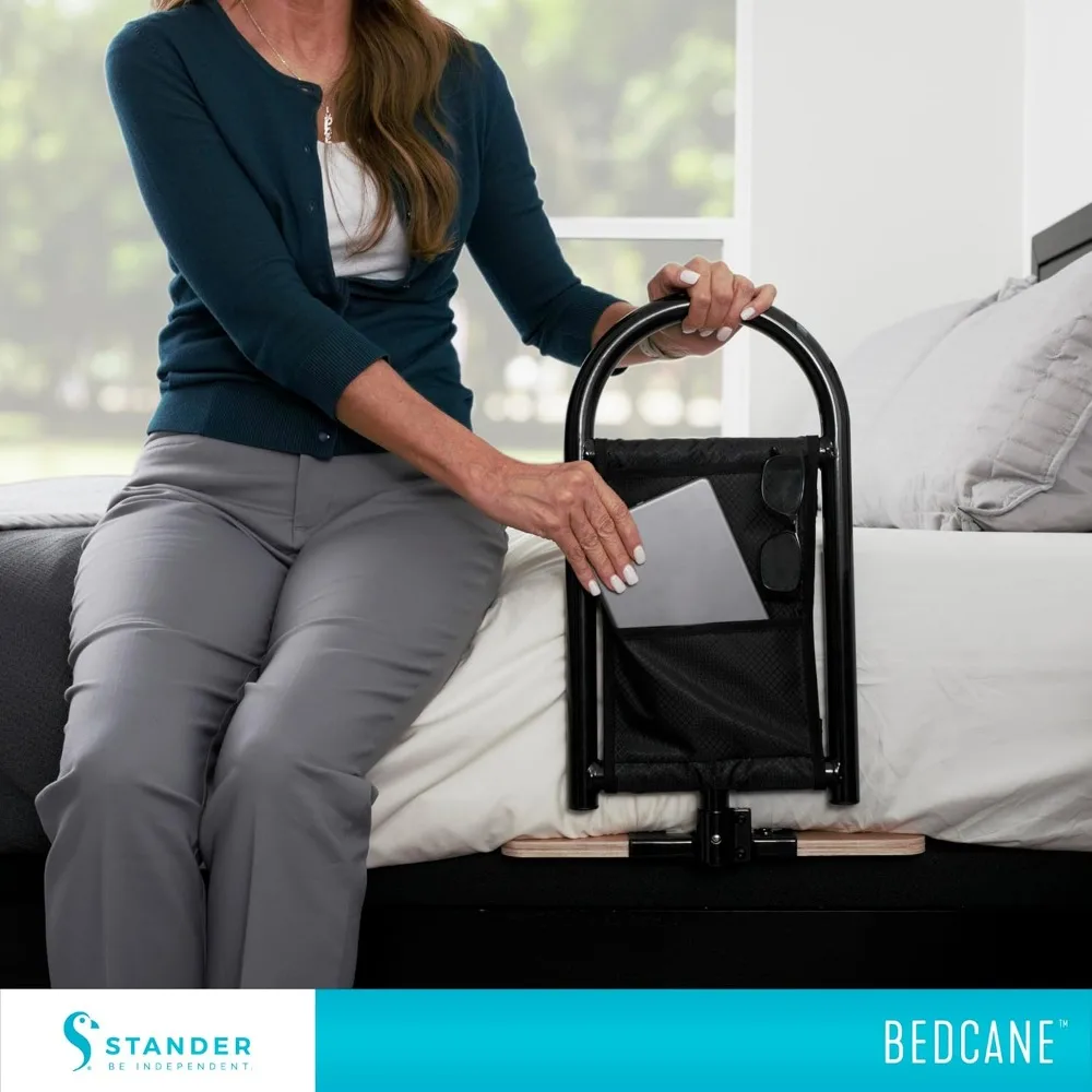 Adult Bed Rail and Support Handle, ASTM Safety Approved Bedside Assist with Storage Pouch for Elderly Mobility