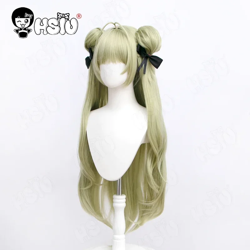 Nikke De Godin Van De Overwinning Cosplay Soda Cosplay Pruik Hsiu 90Cm Soda Groene Dubbele Paardenstaart Lang Haar Synthetische Pruik Soda Pruik