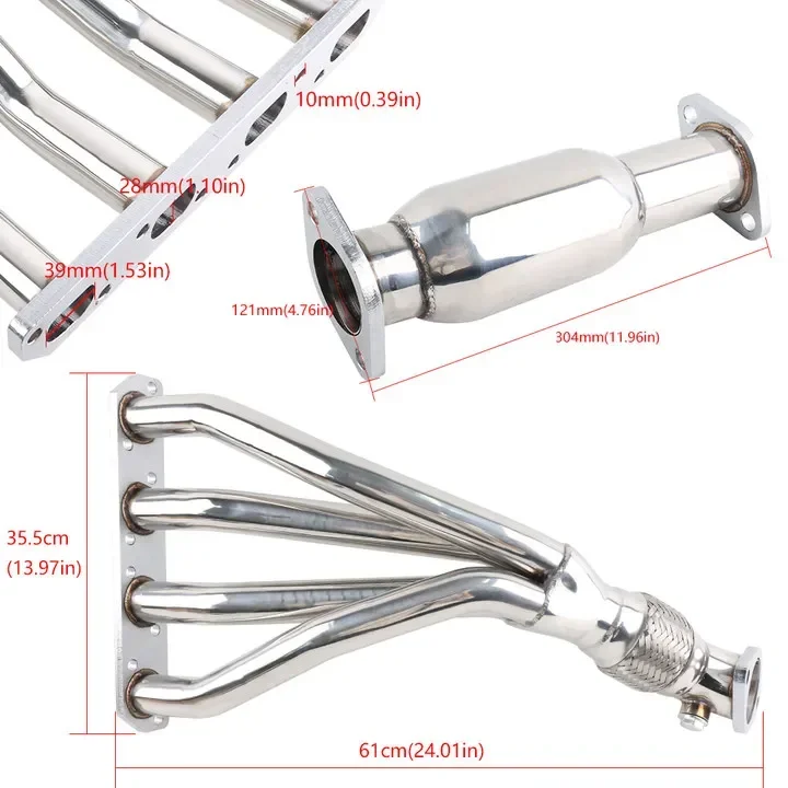 NWE For Mini Cooper Base S R53 1.6L Engine Manifold Long Tube Stainless Steel Exhaust Headers