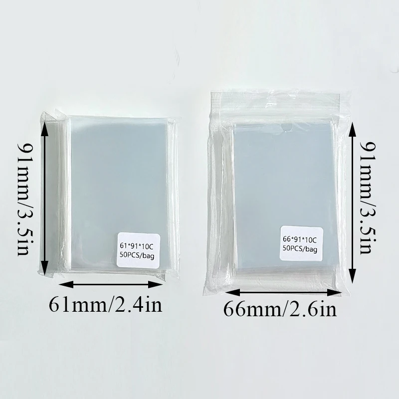 50PCS Idol Cards Protective Bag Flat Mouth Card Film Stationery Card Storage Bag Card Sleeves INS Solid Color PE Korean Version