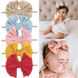 Soft Elastic Lace Bow Baby Headband Bandas de cabelo de nylon recém-nascido Headwraps infantil Acessórios DIY Presentes de aniversário para bebê, moda