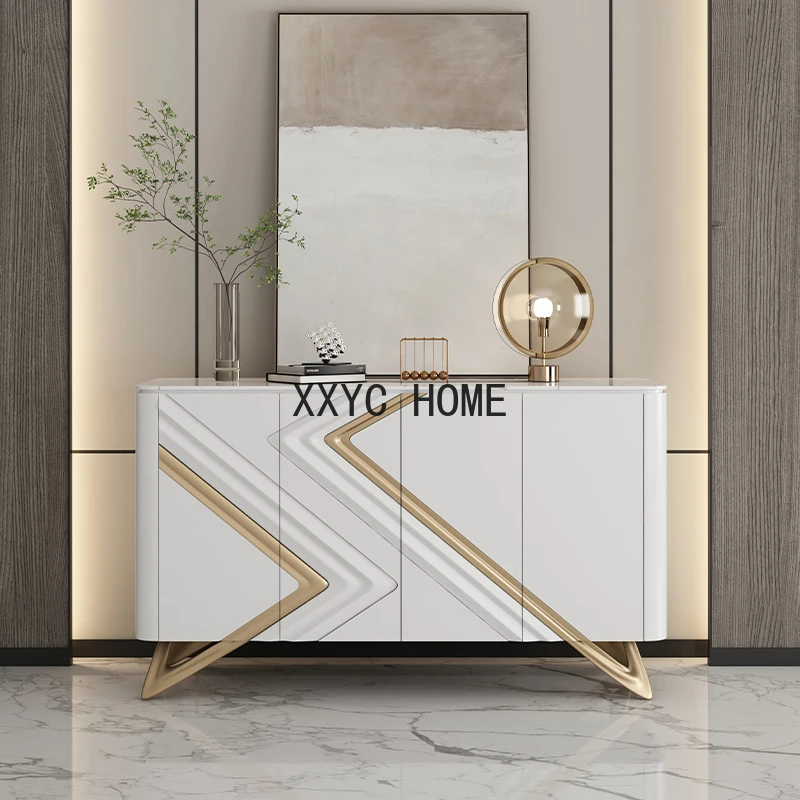 

Light Luxury Entrance Cabinet Stone Plate Meal Side Cabinet Living Room Tea Cabinet Modern Minimalist