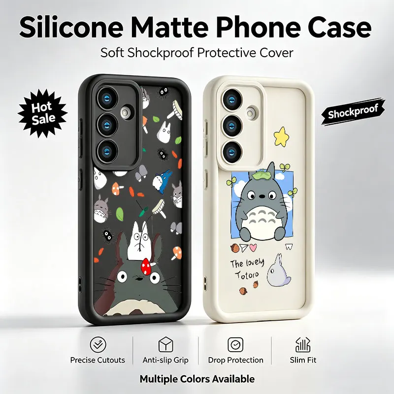 Cute Cartoon Totoros Phone Case For Samsung Galaxy A17 A16 A15 A14 A07 A06 A57 A56 A55 A54 A53 A52 A36 A35 A34 A33 A26 A25
