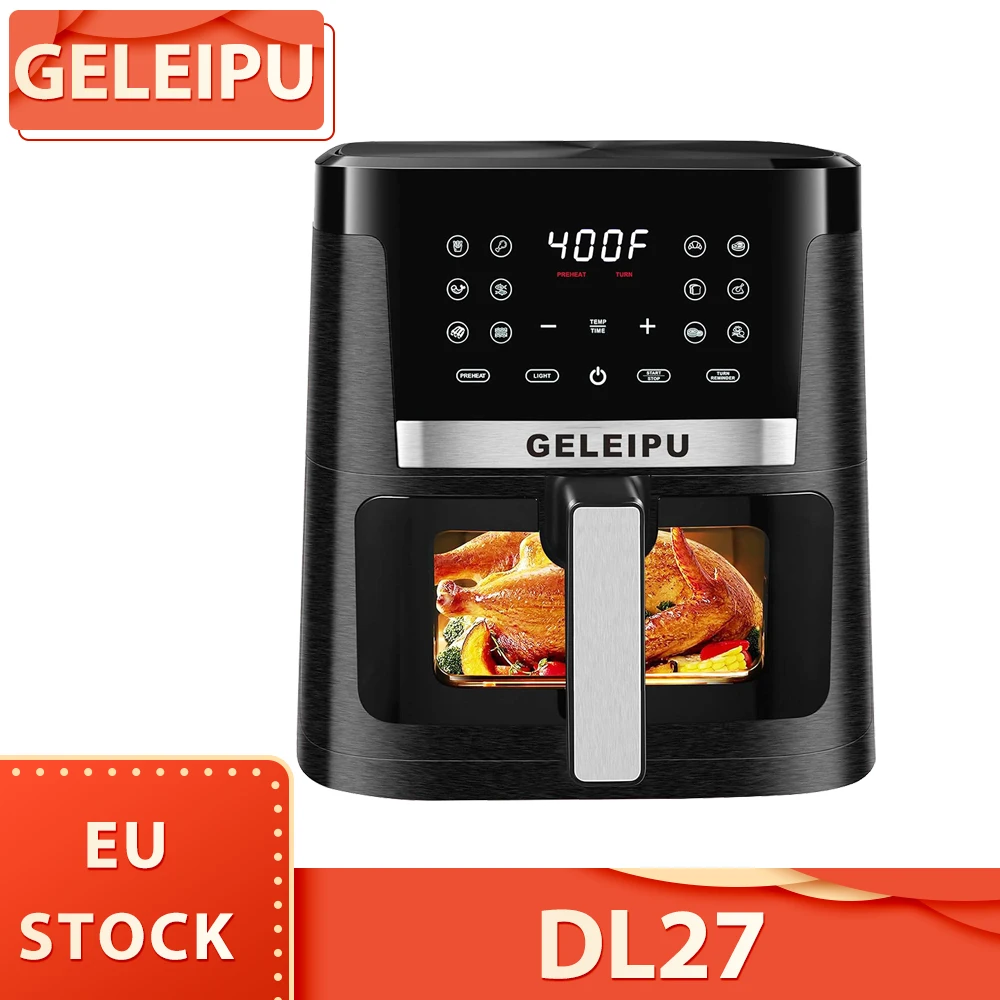 GELEIPU DL27 7.5 Quarts Air Fryer1700W Power, Viewing Window, 12-in-1 Functions, Air Fry, Roast,, Dehydrate, Digital Touchscreen