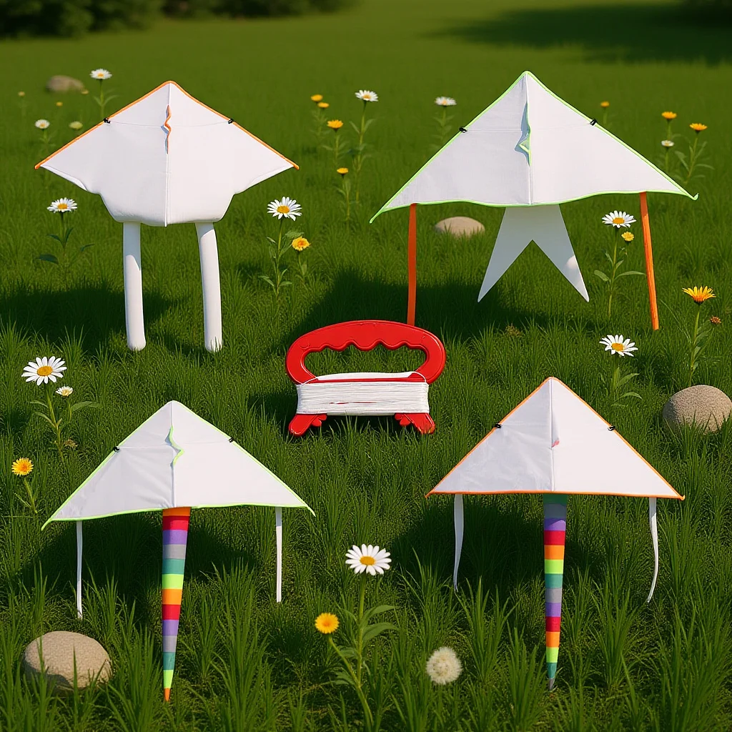 4 zestawy Puste Latawce do Malowania dla Dzieci DIY Biały Latawiec z Tkaniny Zestaw do Zabawy na Zewnątrz Park Latający Lekki Poliester