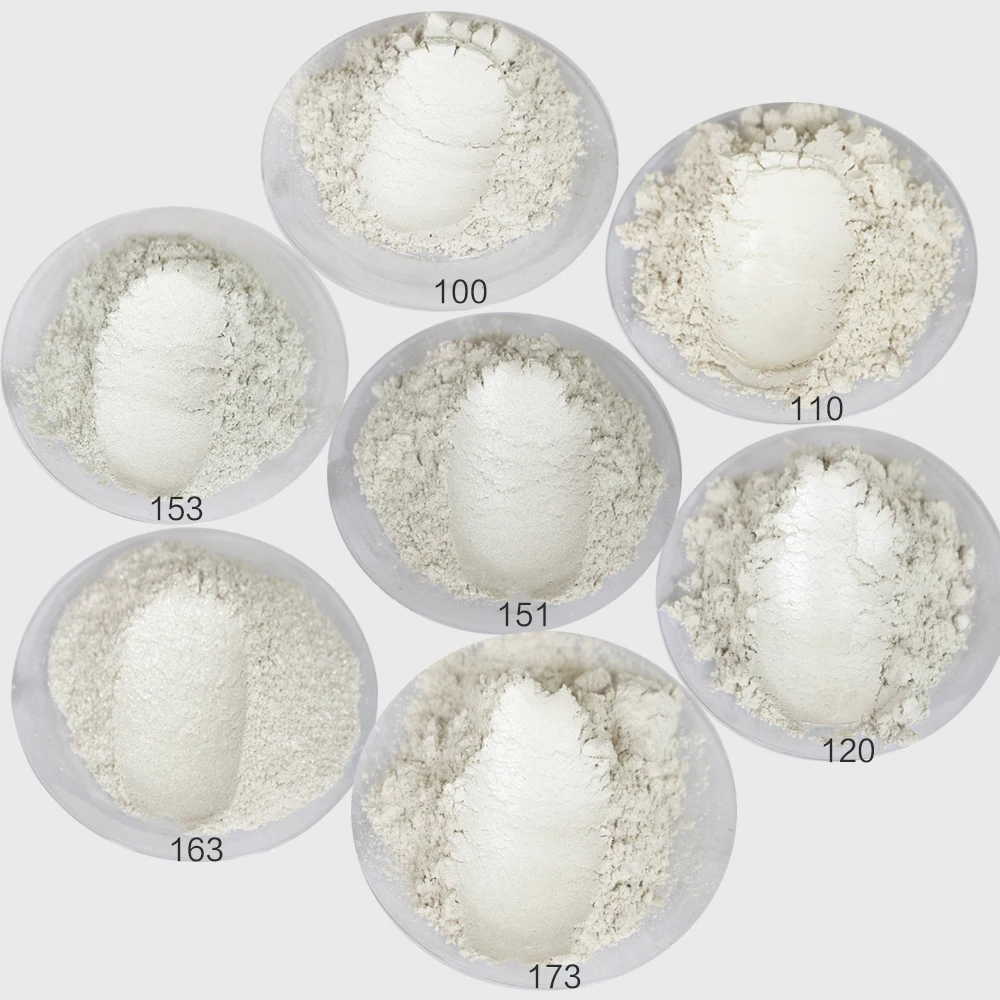 White Pigment Pearl Powder Mineral Mica Powder Acrylic Paint Type 120 for DIY Dye Colorant Soap Automotive Art Crafts Glossy 50g