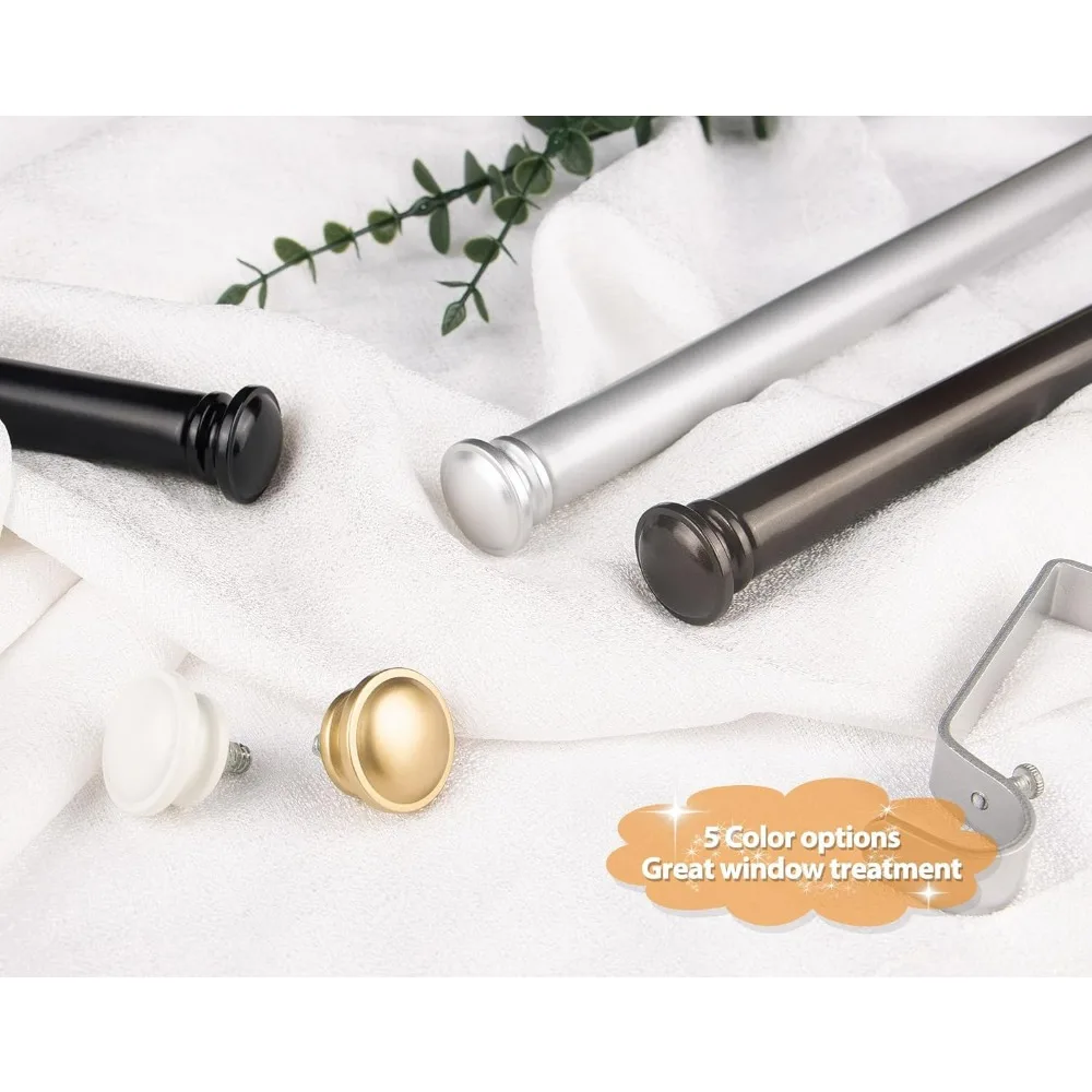 قضبان ستائر متداخلة للنوافذ، 48-84 بوصة، قطر 3/4 بوصة، عبوتان، قضبان ستائر مزخرفة #2