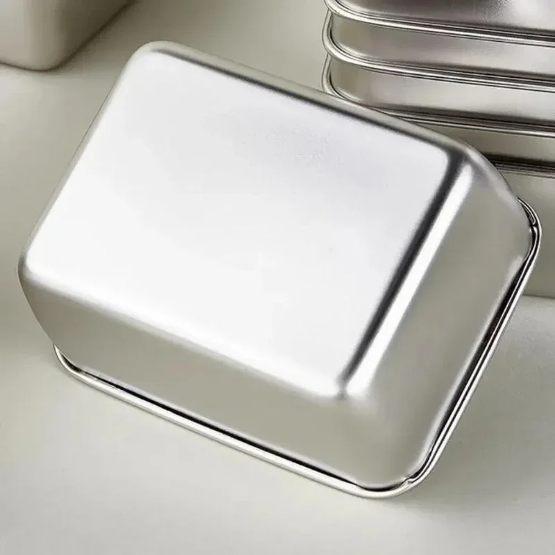 Stainless Steel Food Storage Serving Trays Rectangle Sausage Noodles Fruit Dish with Cover Home Kitchen Organizers FoodContainer