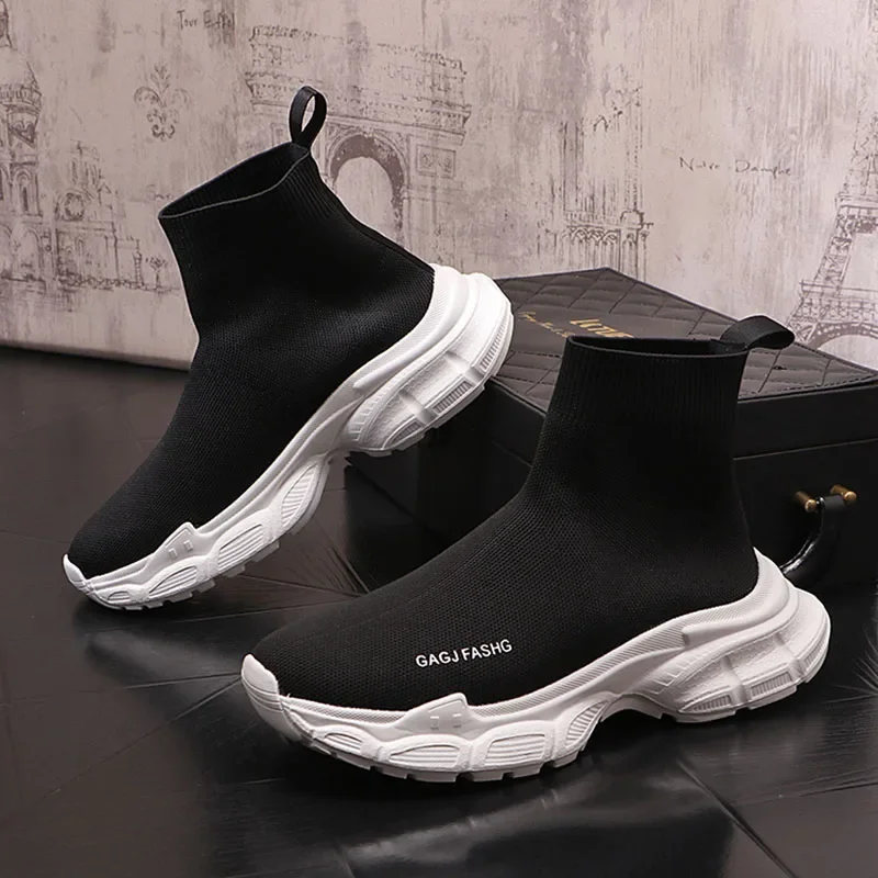 

Luxury Designer Fashion Men's Summer Air Mesh Breathable Casual Flats Sneakers Male Sports Walking Sock Shoes Comfort Loafers