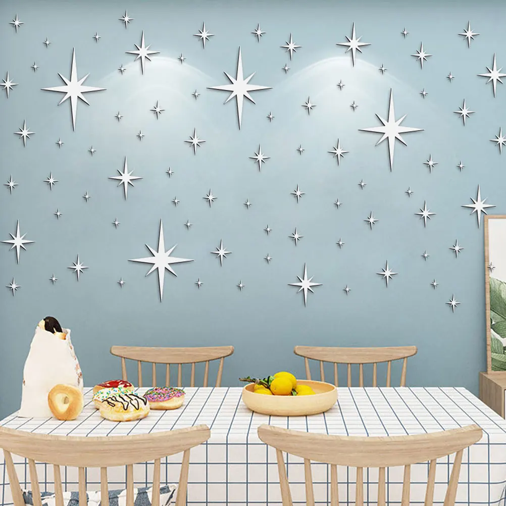 

Mirror Wall Stickers Decorative Acrylic Material Kids Room Supply Creative Shape Design Easy to Stick Durable Sticker Wall Decal