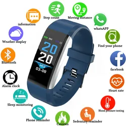 Reloj deportivo Digital para correr para niños, niñas, hombres y mujeres, pulsera electrónica, ID115 Plus, Color Touch, nuevo