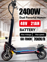 EU 2024 Electric Scooter 2400W Dual Motor 48V 21AH Max Speed 70km/h Max Range 65-75km/h 10 inch off-road tyres foldable Escooter