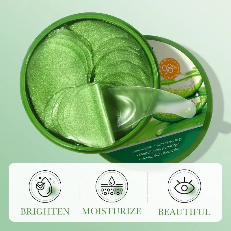 60pcs Aloë Vera Collageen Oogmasker Anti Donkere Kringen Verwijderen Ogen Zakken Hydraterende Verstevigende Ooglapjes Ogen Huidverzorgingsproducten