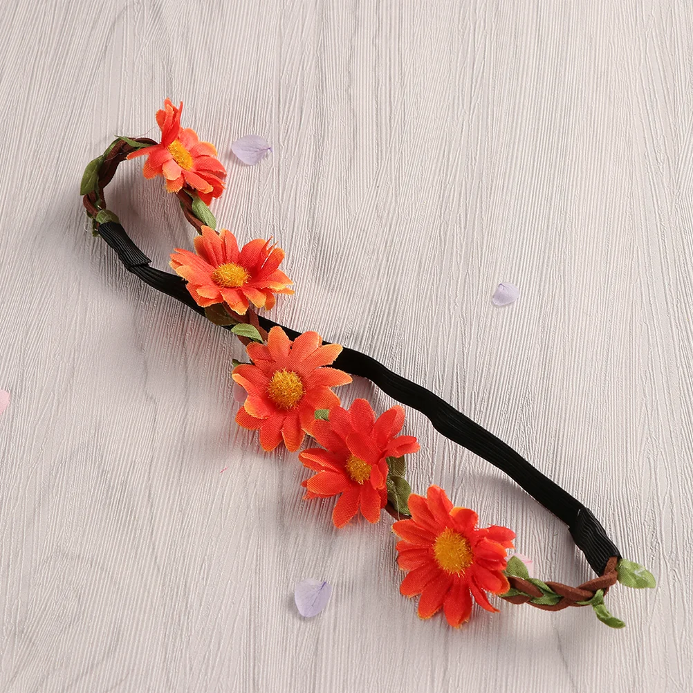 Hawaiian Headband Flower Hair Accessories Artificial Sunflower Wreath Boho Garland