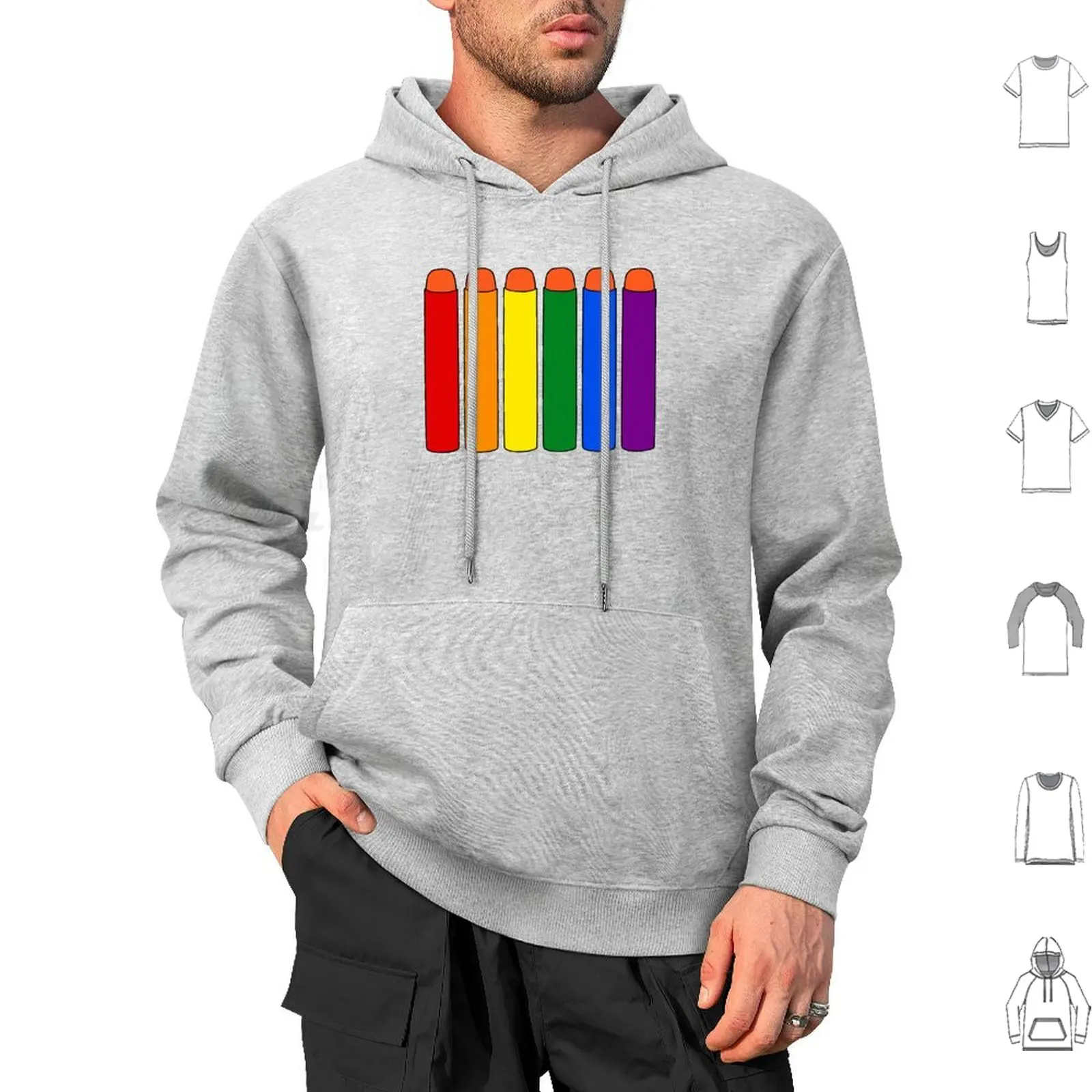 

Nerf Style Design-Rainbow Darts Hoodie cotton Long Sleeve Nerf Rainbow Nerf Gun Nerf Nerf Nerd