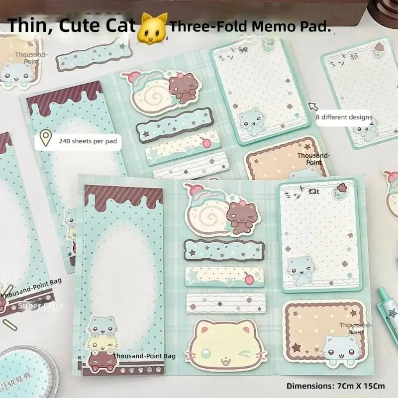70GSM Triple-Fold Memo Booklet with Smooth Paper for Handwriting Note Taking
