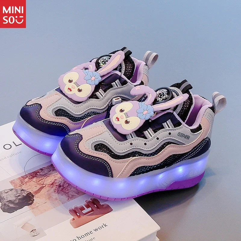 

Disney 2025 Star Darl Heelys for Girls, Leather Roller Sneakers with Anti-Slip