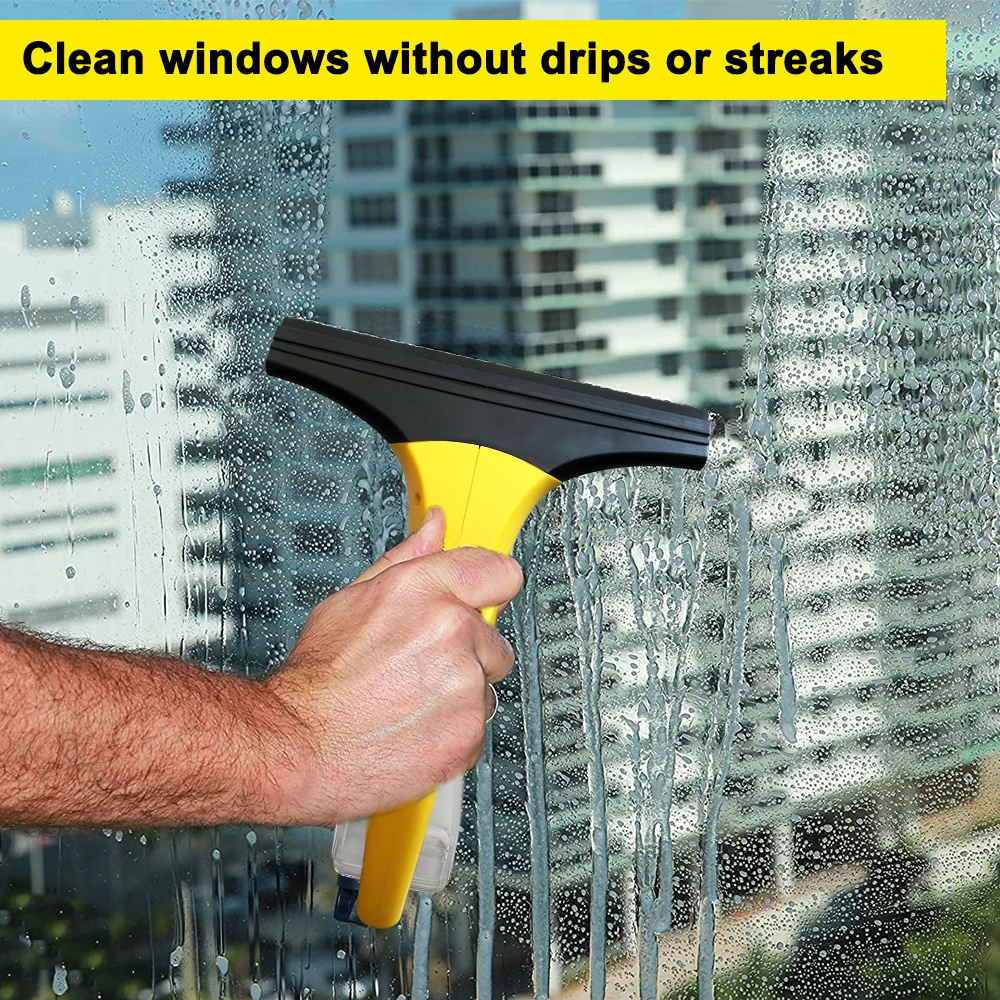 Cordless Rechargeable Automatic Window Vacuum Squeegee Portable Glass Cleaning Machine For Showers, Mirrors, Glass, & Countertop