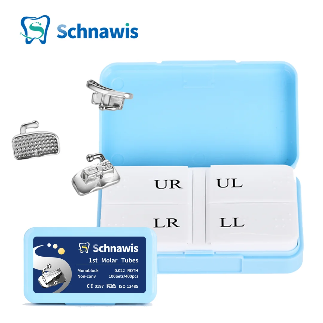 400Pcs/100sets Orthodontic MBT 1st Molar Dental Buccal Tubes Denistry Slot Bondable Monoblock Non-Convertible Roth MBT Brackets