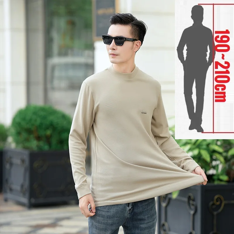 Big Tall Men Clothes Tshirt Extra Long Length Sleeve Tee Bottoming T Shirts Lengthened 200 Cm 190cm 210 Plus Size Winter Autumn