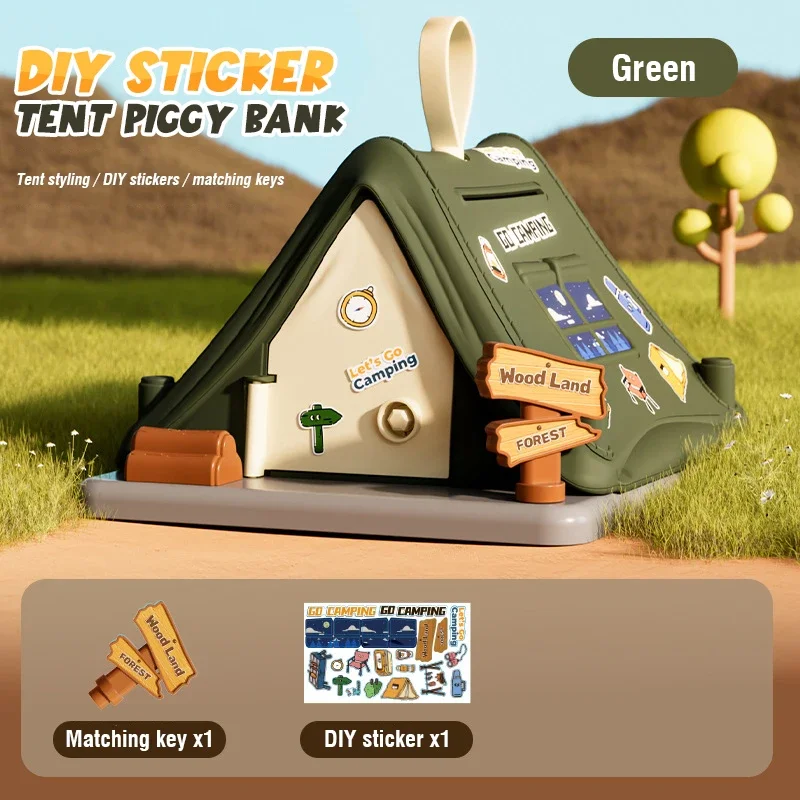 Tirelire de tente créative, tirelire de dessin animé, jouets pour enfants, pièces d'économie d'argent, jouets pour enfants, cadeaux de noël et d'anniversaire