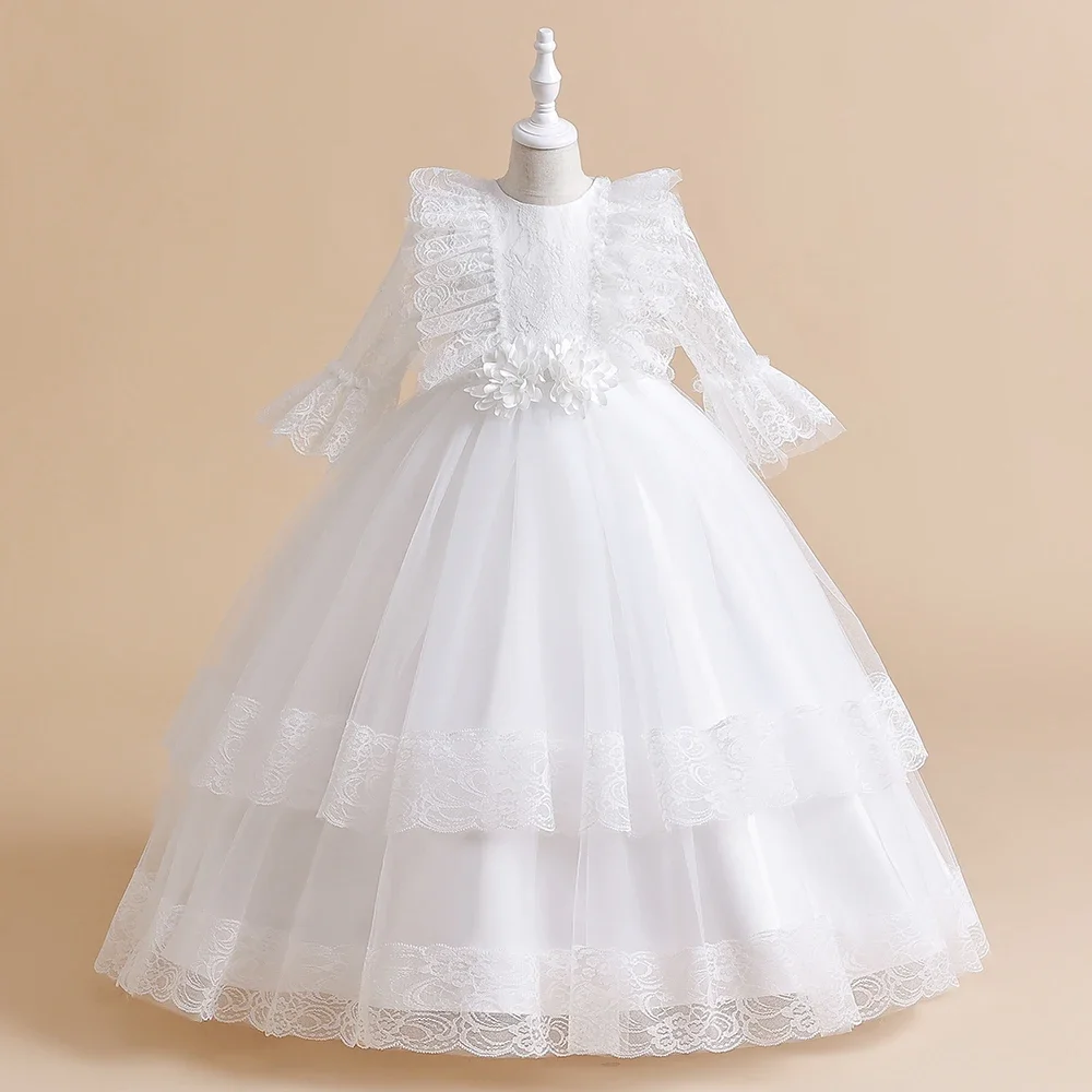 Flower Girl Wedding Party Dress for Girls, Vestidos de dama de honra, Elegante Kids Birthday Prom Ball Gown, Vestido de noite infantil