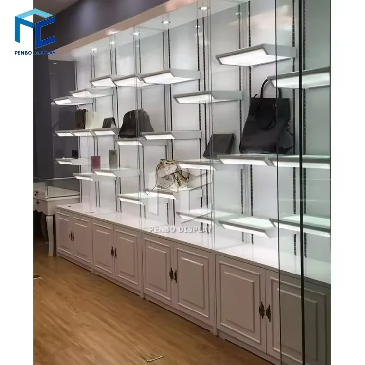 Wooden Hair Extensions Shop Furniture Display Stands Beauty Salon Interior Design Decoration Wig Wall Display Shelf