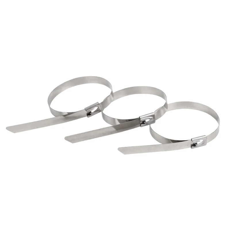 10pcs Multifunctional Metal Cable Ties 7.9mm Stainless Steel 304 Zip-Exhaust Locking Cable Tie 150 - 500mm image 3