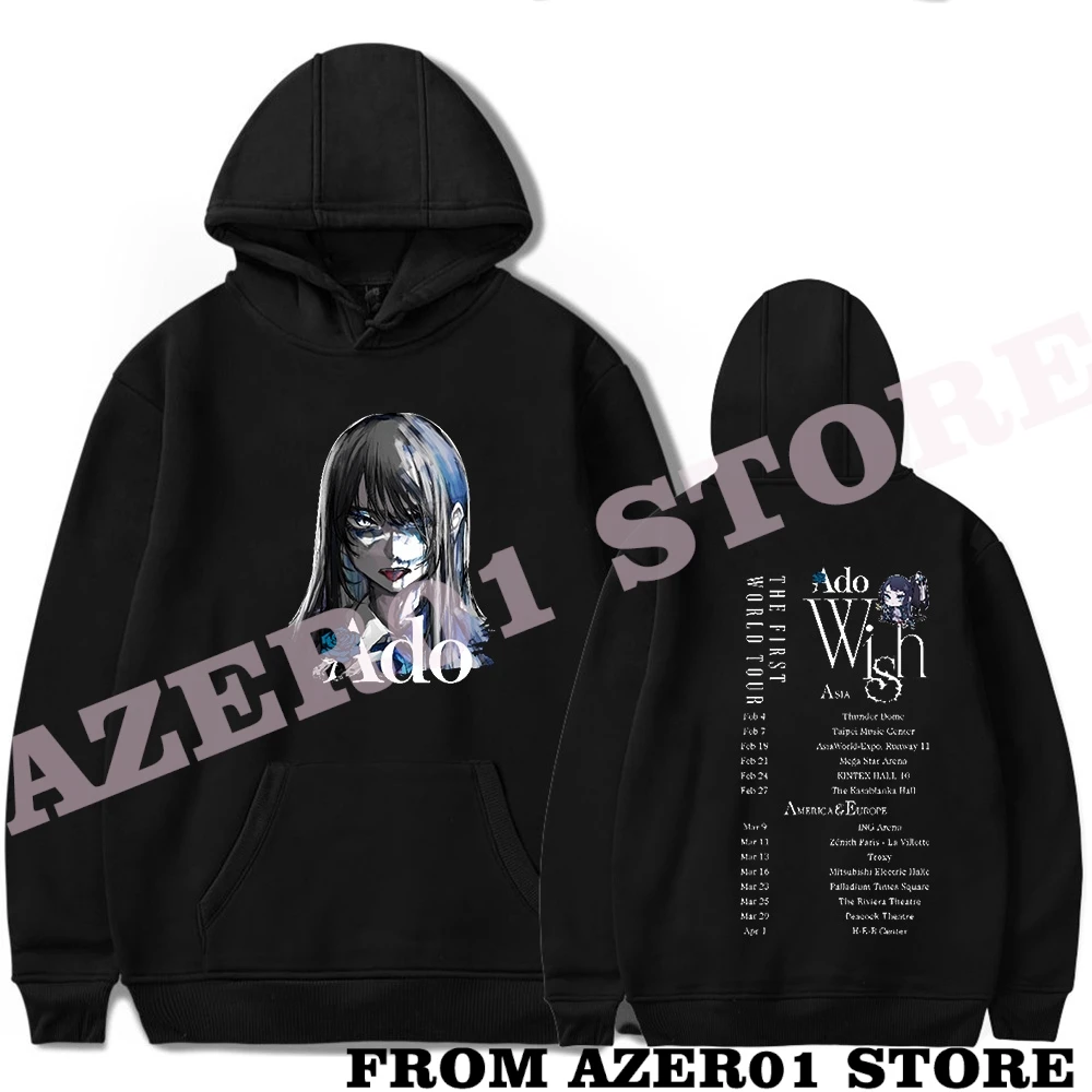 

Толстовка с капюшоном для мужчин и женщин, милая уличная одежда Ado Merch Usseewa Tour, свитшот с длинным рукавом и логотипом альбома, зима