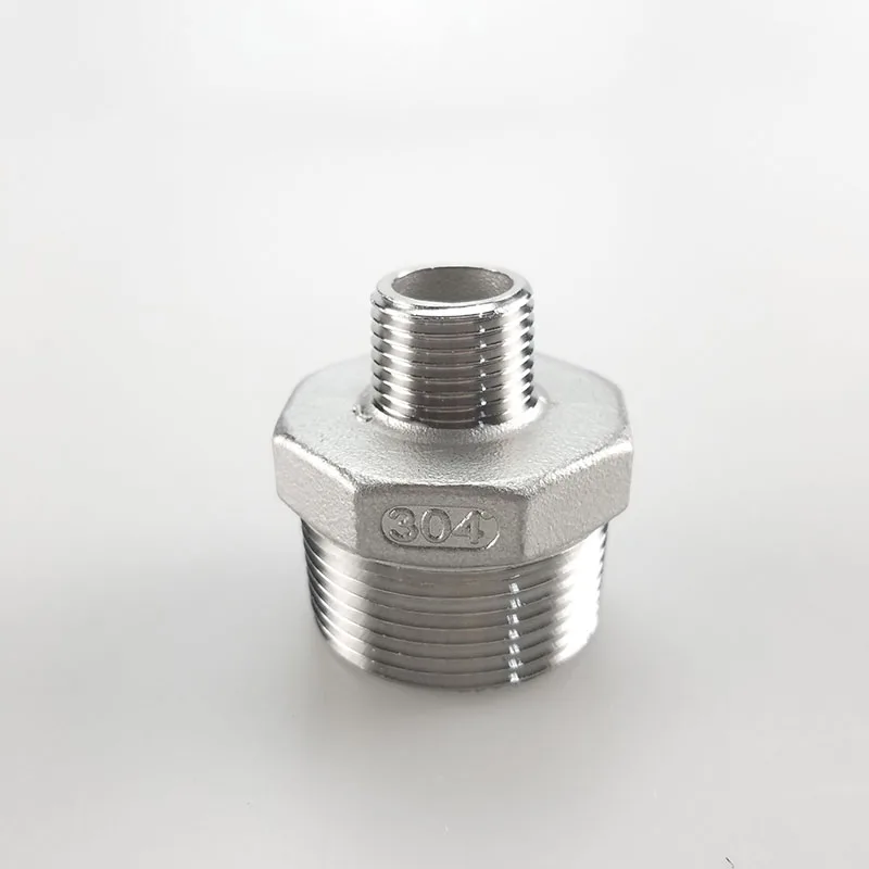 

1/8 1/4 3/8 3/4 1 1-1/4” 2 BSP Male Thread 304 Stainless Steel Pipe Fitting Reducer Hex Nipple Connector Ada DN8 - DN50