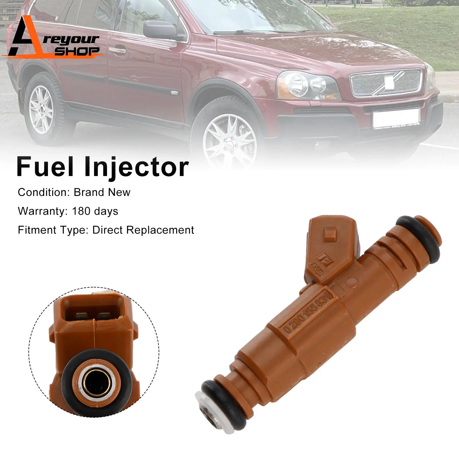 

1 шт. топливная форсунка 0280155831 подходит для Volvo S60 S80 C70 XC90 2.4L 2.5L 1998-2009