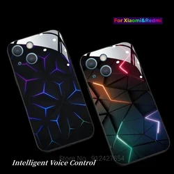 Machine PCBA Design LED Light Phone Case For Xiaomi Redmi Note 8 9 10 10s 11 12 Mi 11T POCO X3 NFC X5 Pro F4 Flash Glass Cover