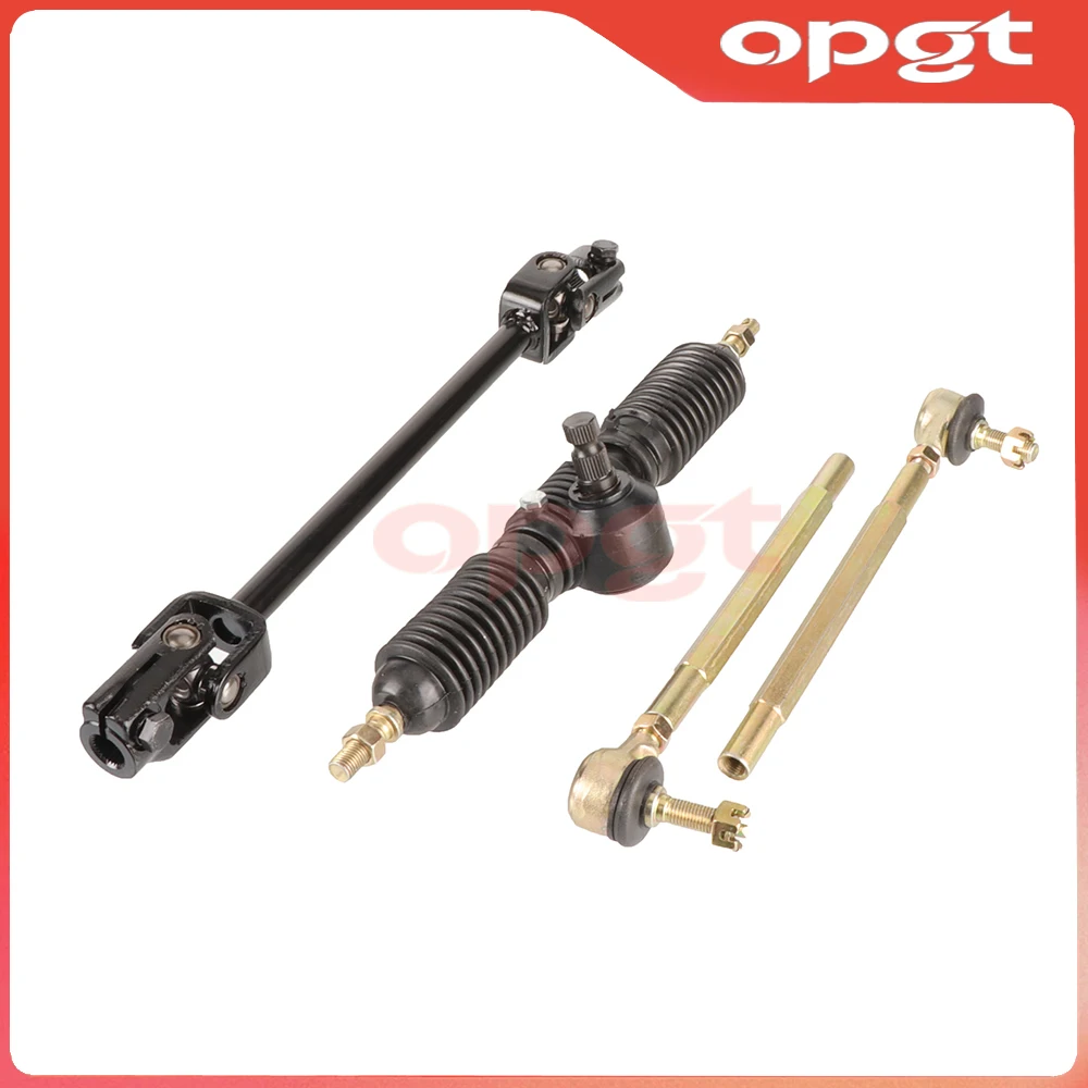 OPGT Complete Go Kart 300mm Steering Wheel 320mm/420mm Gear Rack Pinion Tie Rod Shaft For 110cc Karting DIY Quad Drift Trike